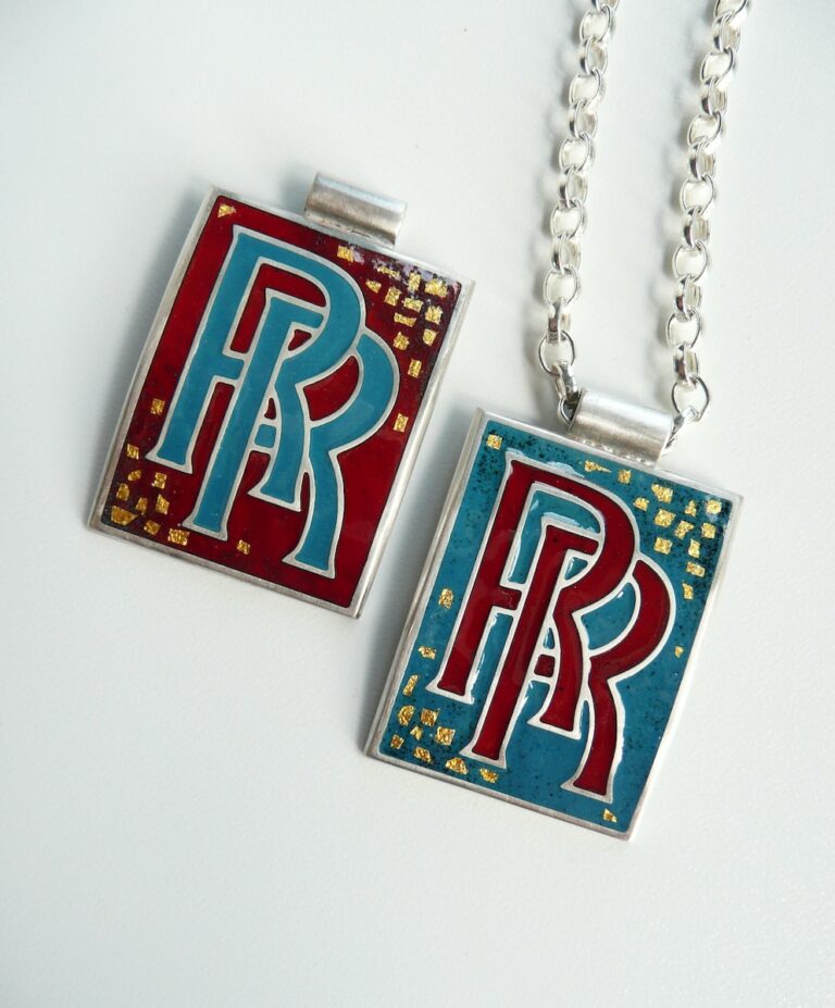 Enamelled Silver Pendants with Initials