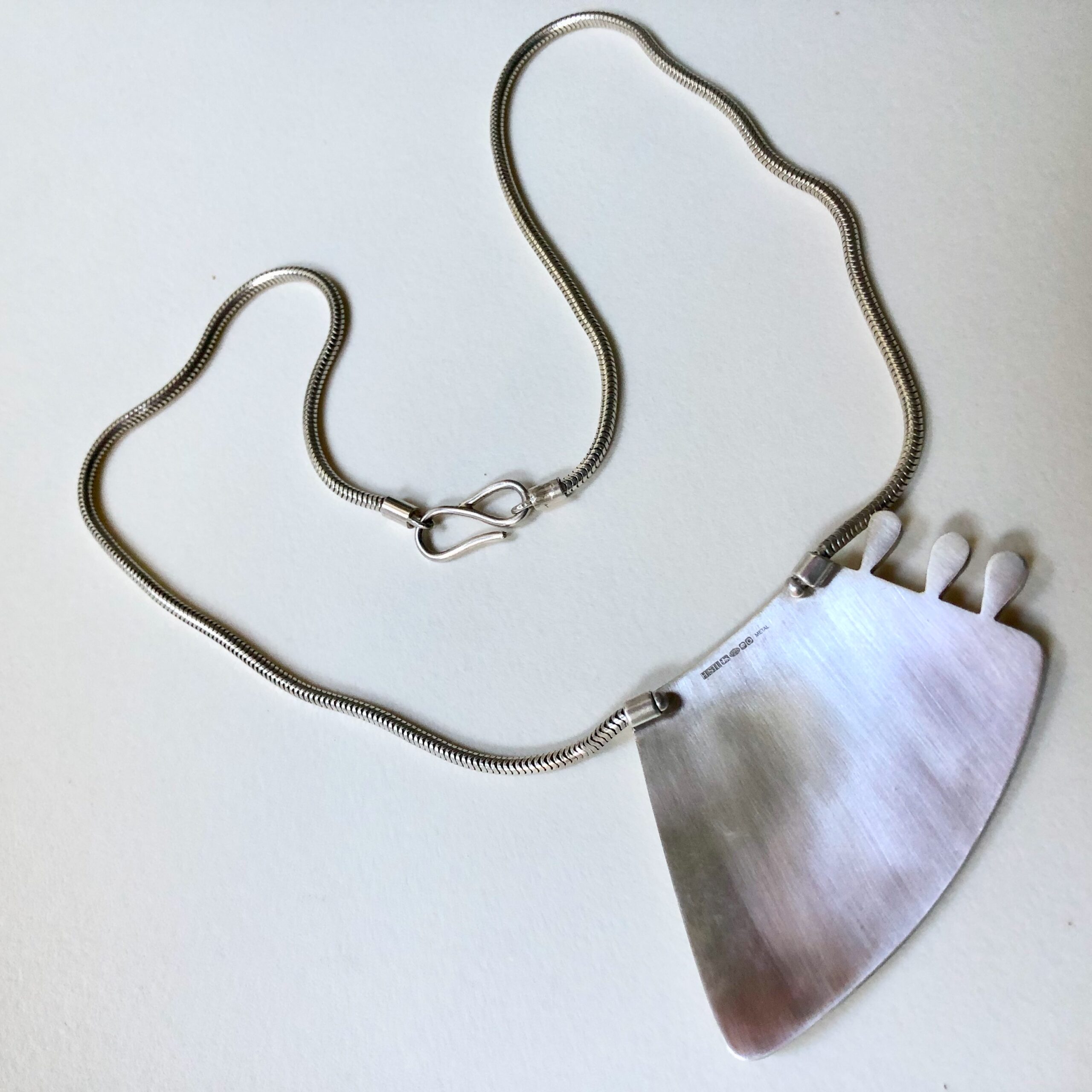 Pink silver enamel necklace - Image 3
